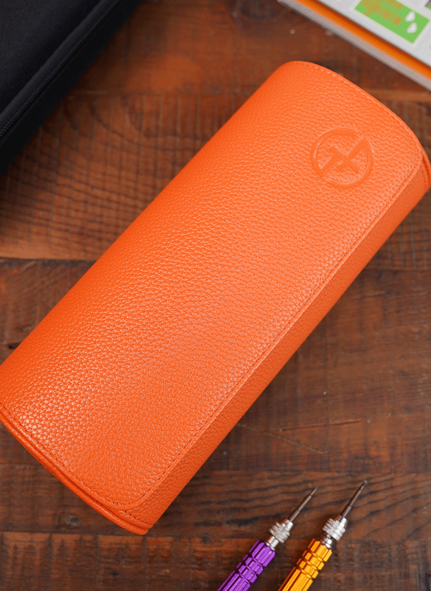 Orange Watch Roll – Three Watches