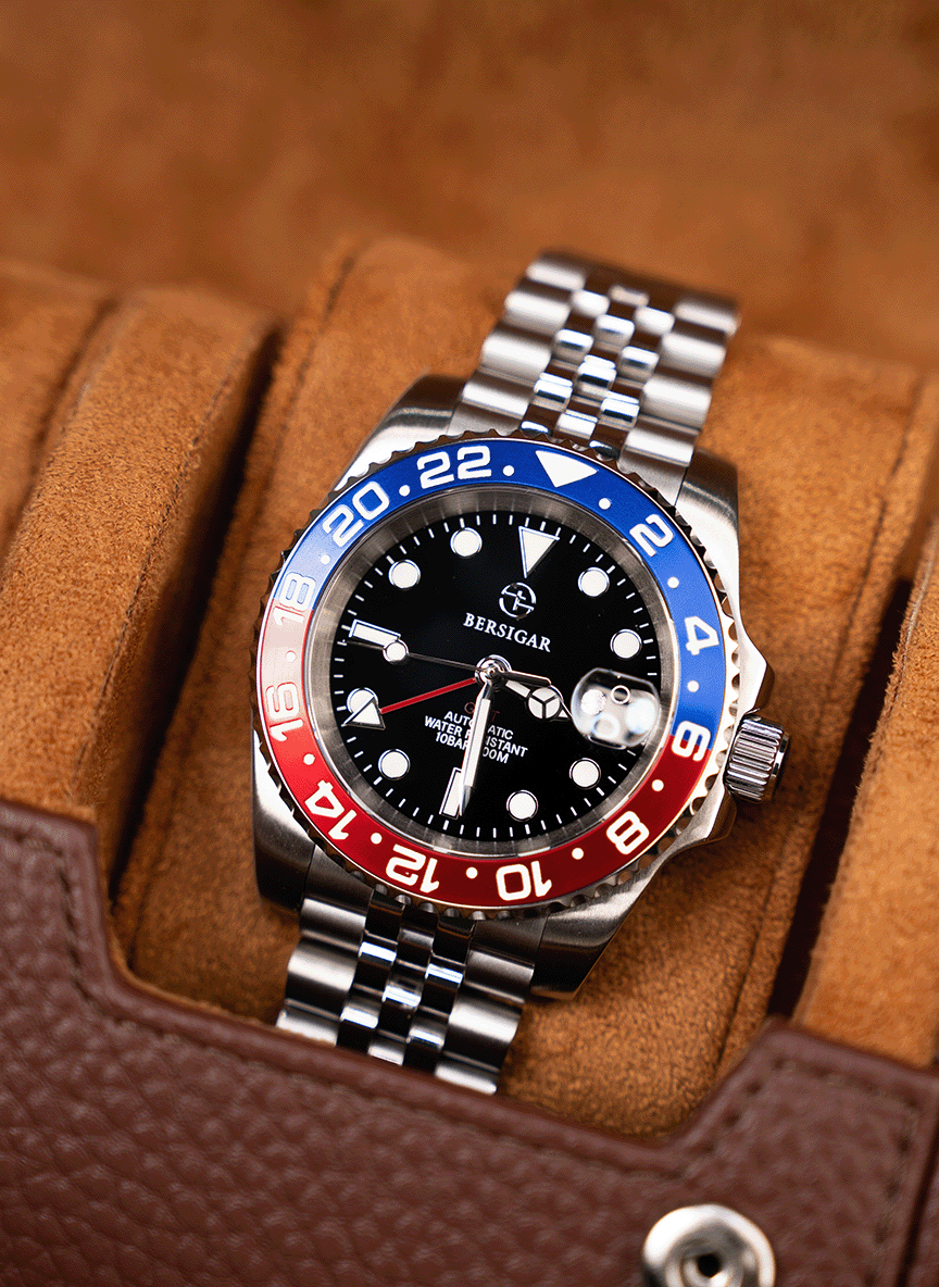 Brown Watch Roll – Two Watches