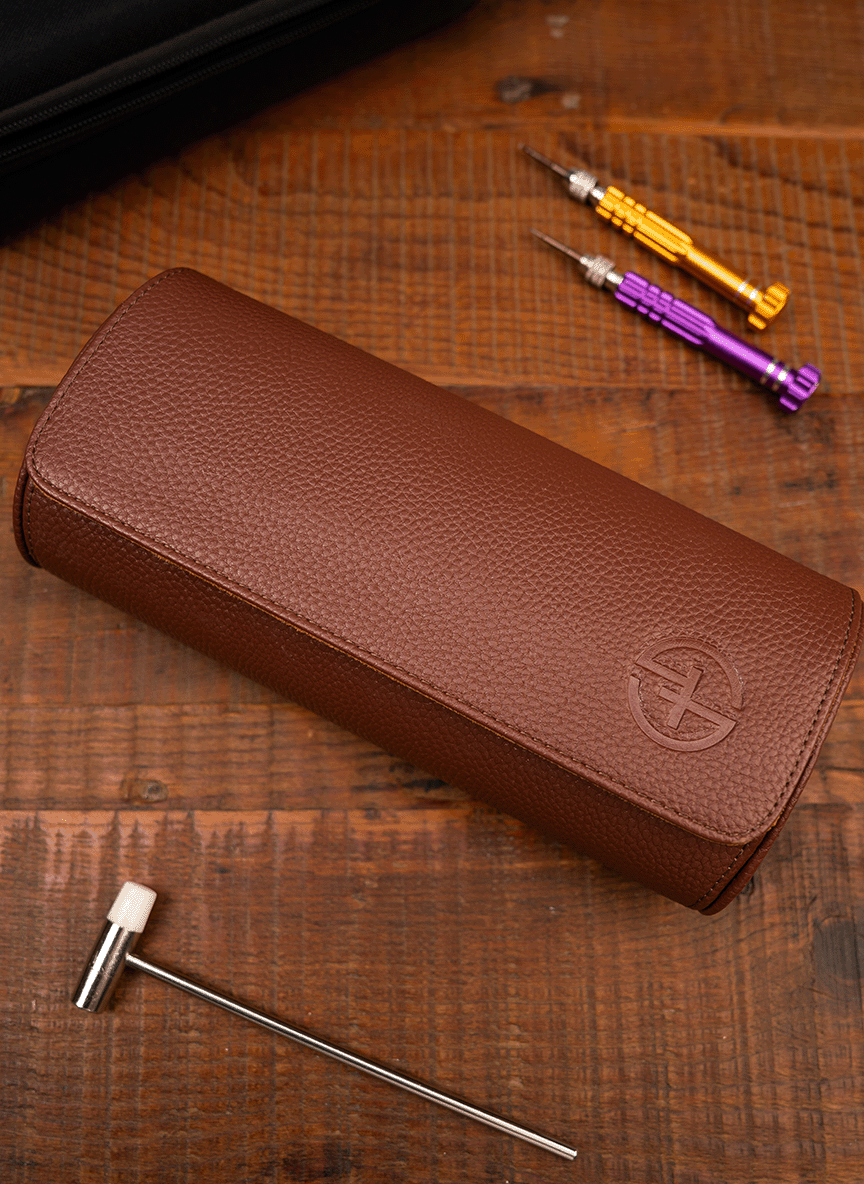 Brown Watch Roll – Three Watches