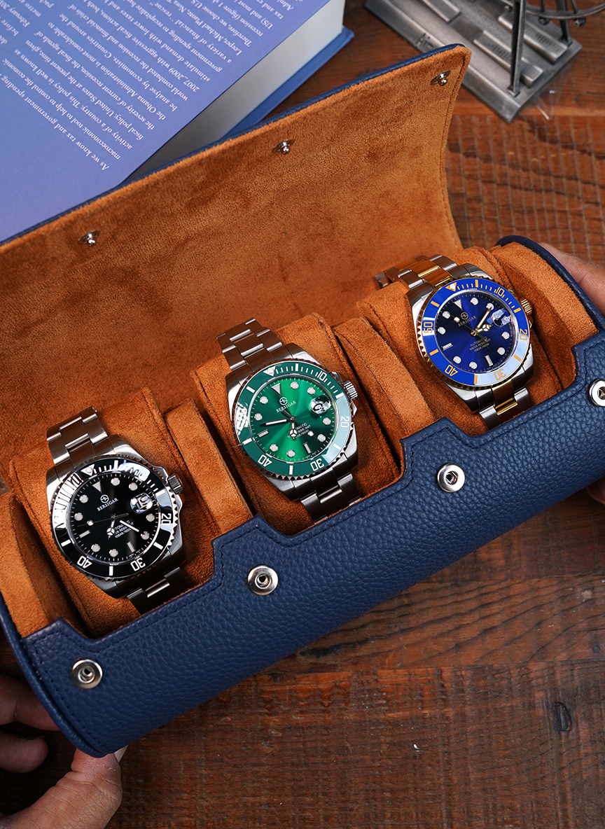 Blue Watch Roll – Three Watches